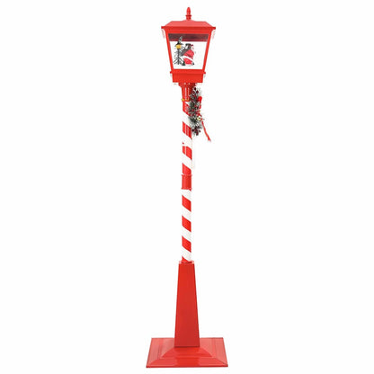 Kerststraatlamp met lantaarn Rood 40.5x40.5x180cm Kunststof