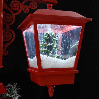 Kerststraatlamp met 2 lantaarns Rood 40,5 x 80 x 188 cm