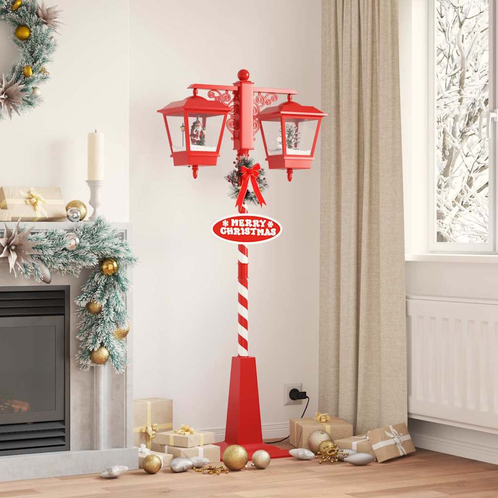 Kerststraatlamp met 2 lantaarns Rood 40,5 x 80 x 188 cm