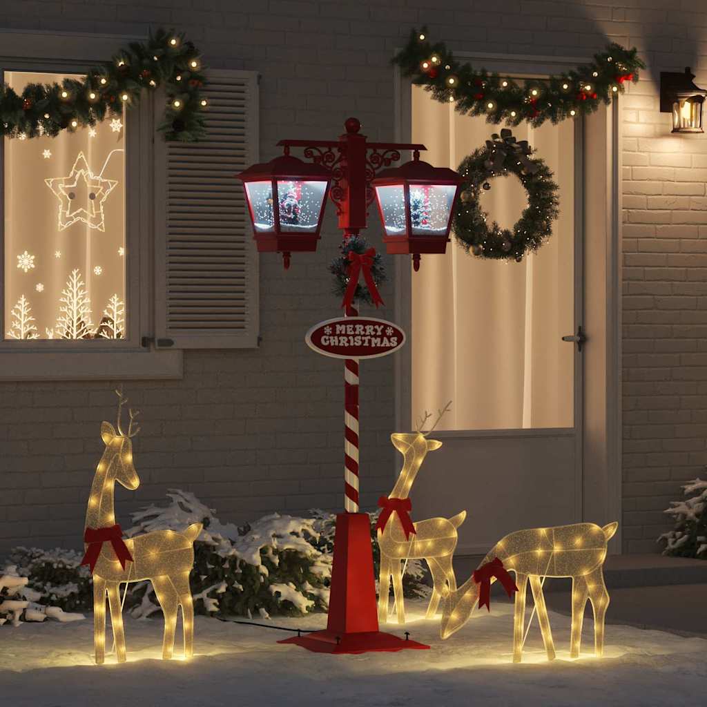 Kerststraatlamp met 2 lantaarns Rood 40,5 x 80 x 188 cm