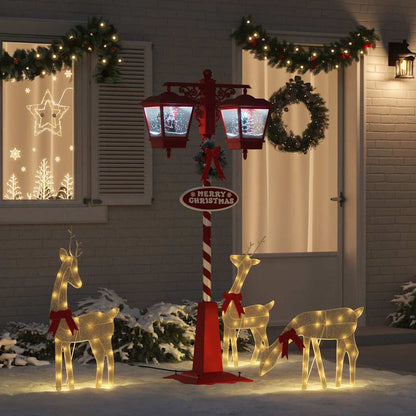 Kerststraatlamp met 2 lantaarns Rood 40,5 x 80 x 188 cm