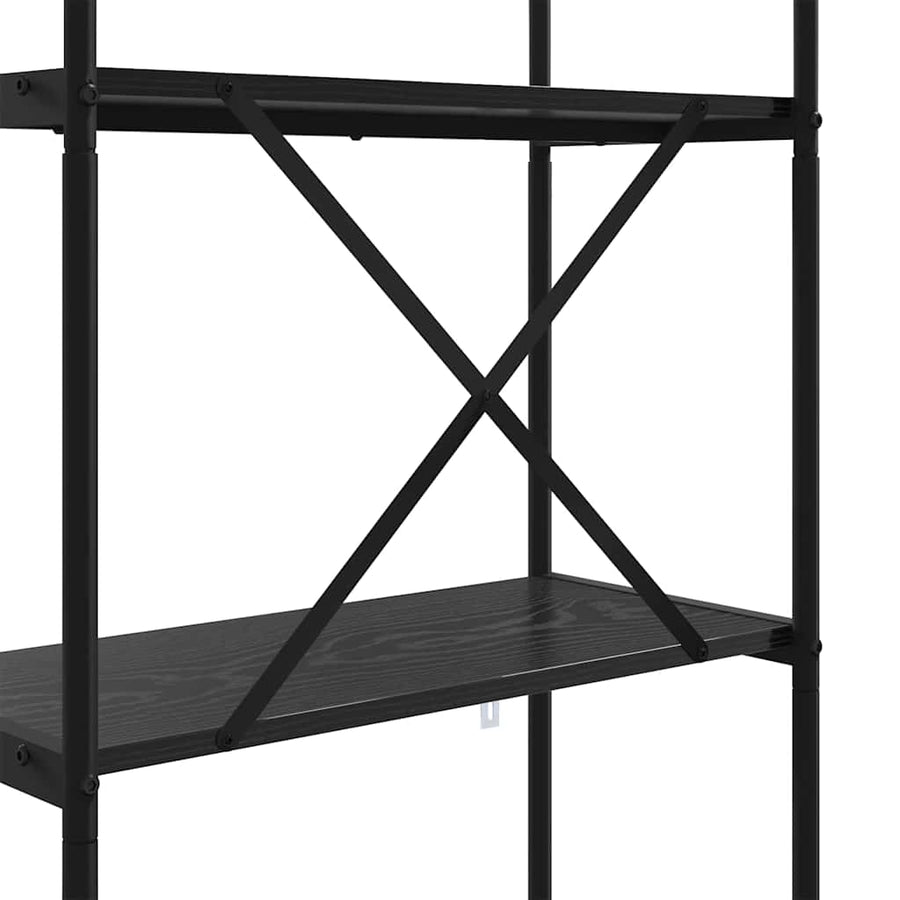 Boekenkast Zwart eiken 80 x 30 x 183 cm Bewerkt hout