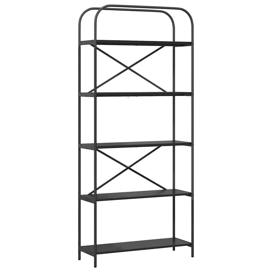 Boekenkast Zwart eiken 80 x 30 x 183 cm Bewerkt hout