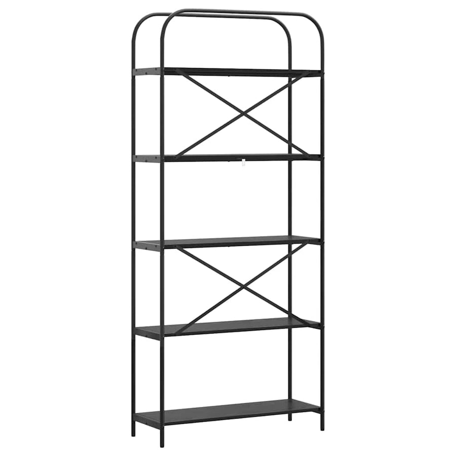 Boekenkast Zwart eiken 80 x 30 x 183 cm Bewerkt hout