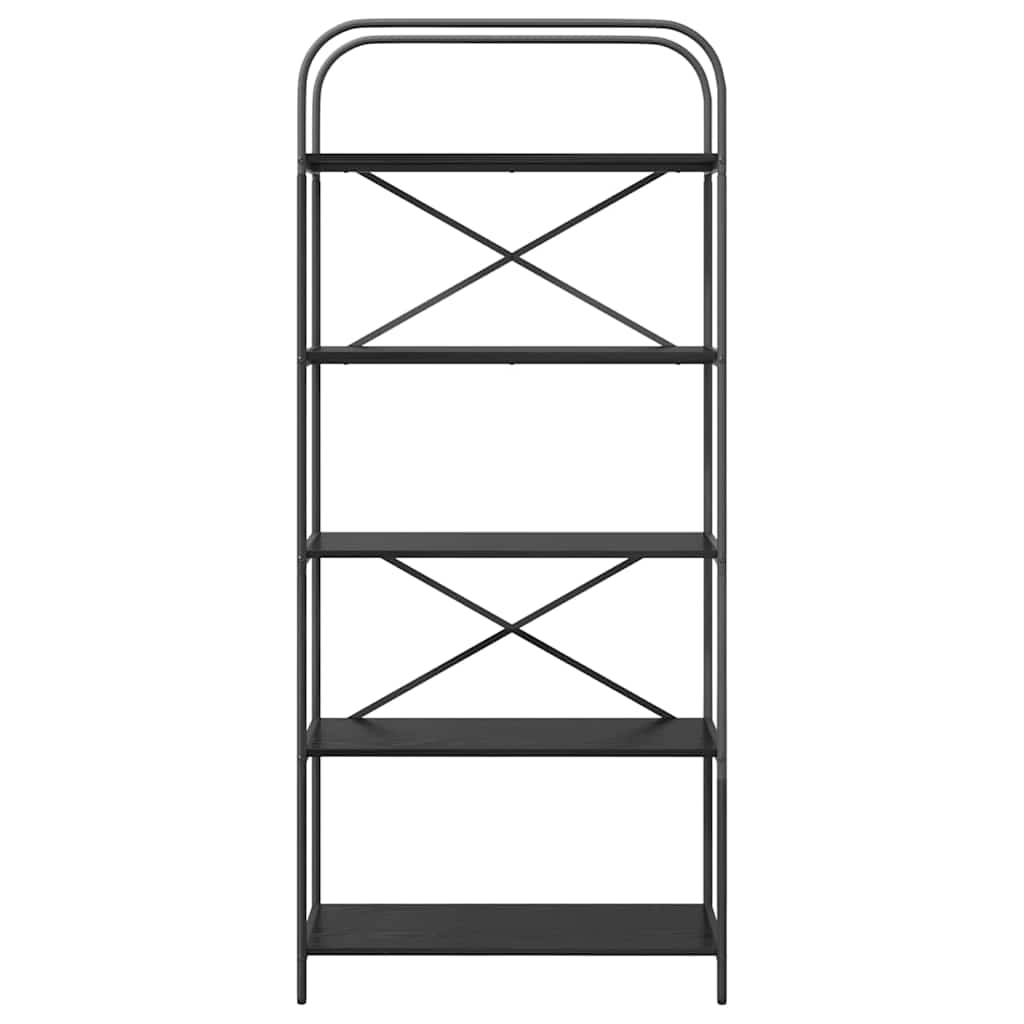 Boekenkast Zwart eiken 80 x 30 x 183 cm Bewerkt hout