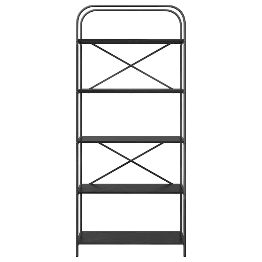 Boekenkast Zwart eiken 80 x 30 x 183 cm Bewerkt hout