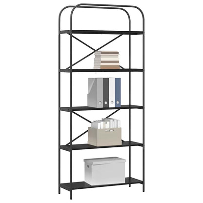Boekenkast Zwart eiken 80 x 30 x 183 cm Bewerkt hout