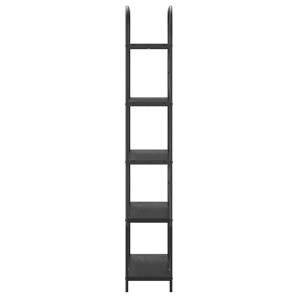 Boekenkast Zwart eiken 80 x 30 x 183 cm Bewerkt hout