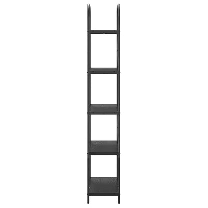 Boekenkast Zwart eiken 80 x 30 x 183 cm Bewerkt hout