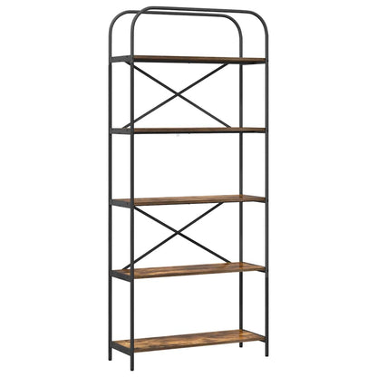 Boekenkast Gerookt eiken 80 x 30 x 183 cm Bewerkt hout