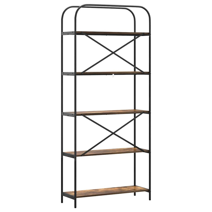 Boekenkast Gerookt eiken 80 x 30 x 183 cm Bewerkt hout
