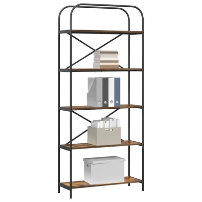 Boekenkast Gerookt eiken 80 x 30 x 183 cm Bewerkt hout
