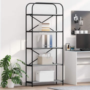 Boekenkast 80x30x183 cm grijs bewerkt hout