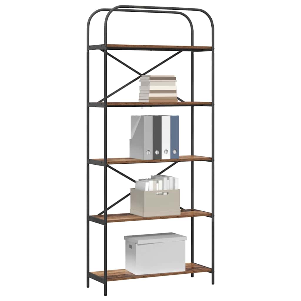 Boekenkast Oud hout 80 x 30 x 183 cm Bewerkt hout