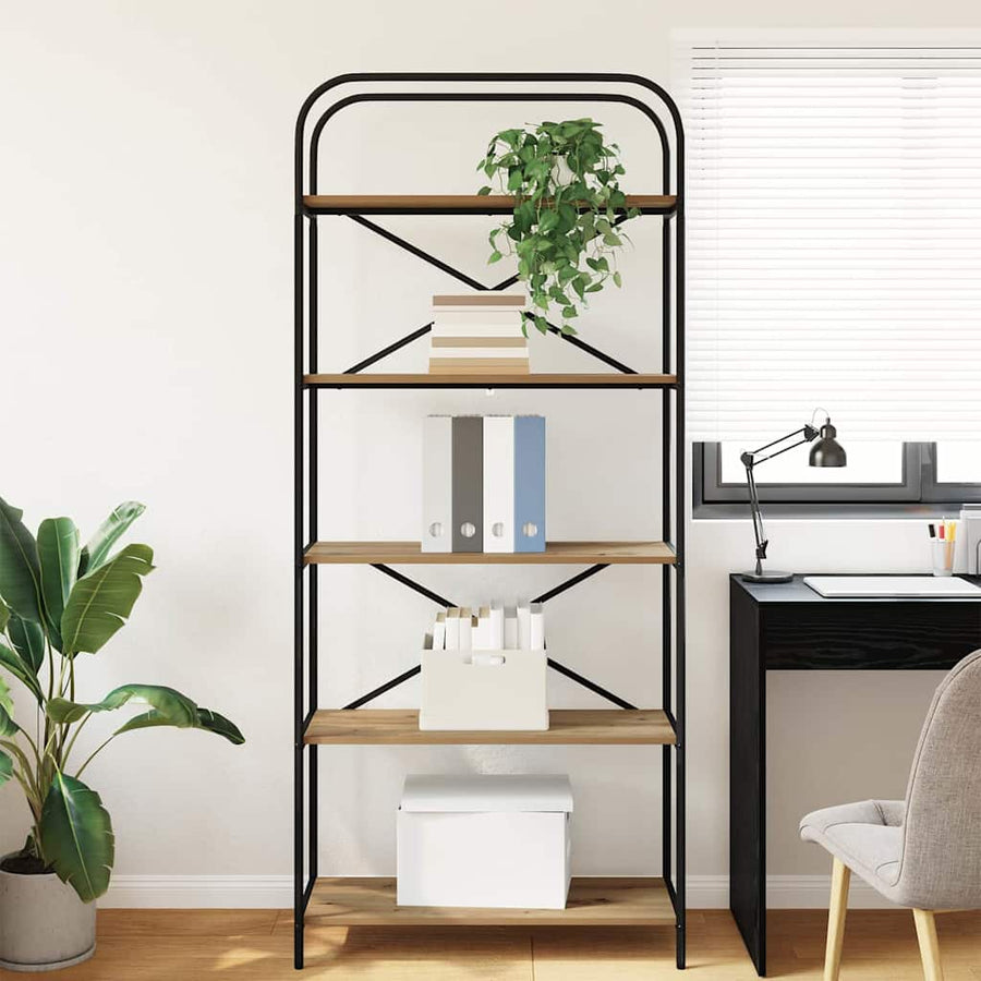 Boekenkast artisanaal eikenkleurig 80 x 30 x 183 cm