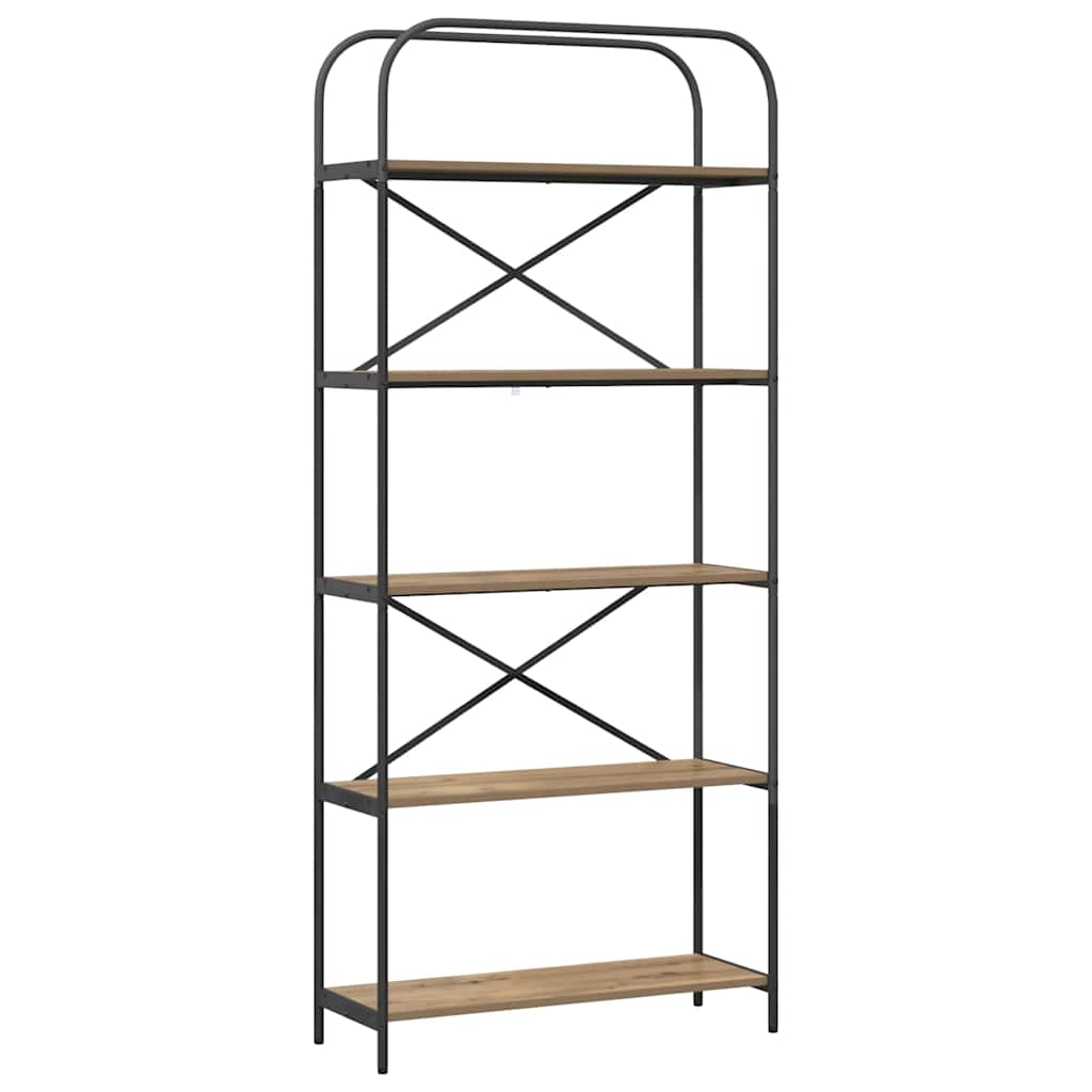 Boekenkast artisanaal eikenkleurig 80 x 30 x 183 cm