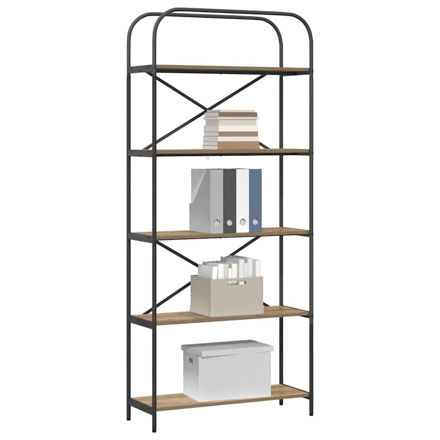 Boekenkast artisanaal eikenkleurig 80 x 30 x 183 cm