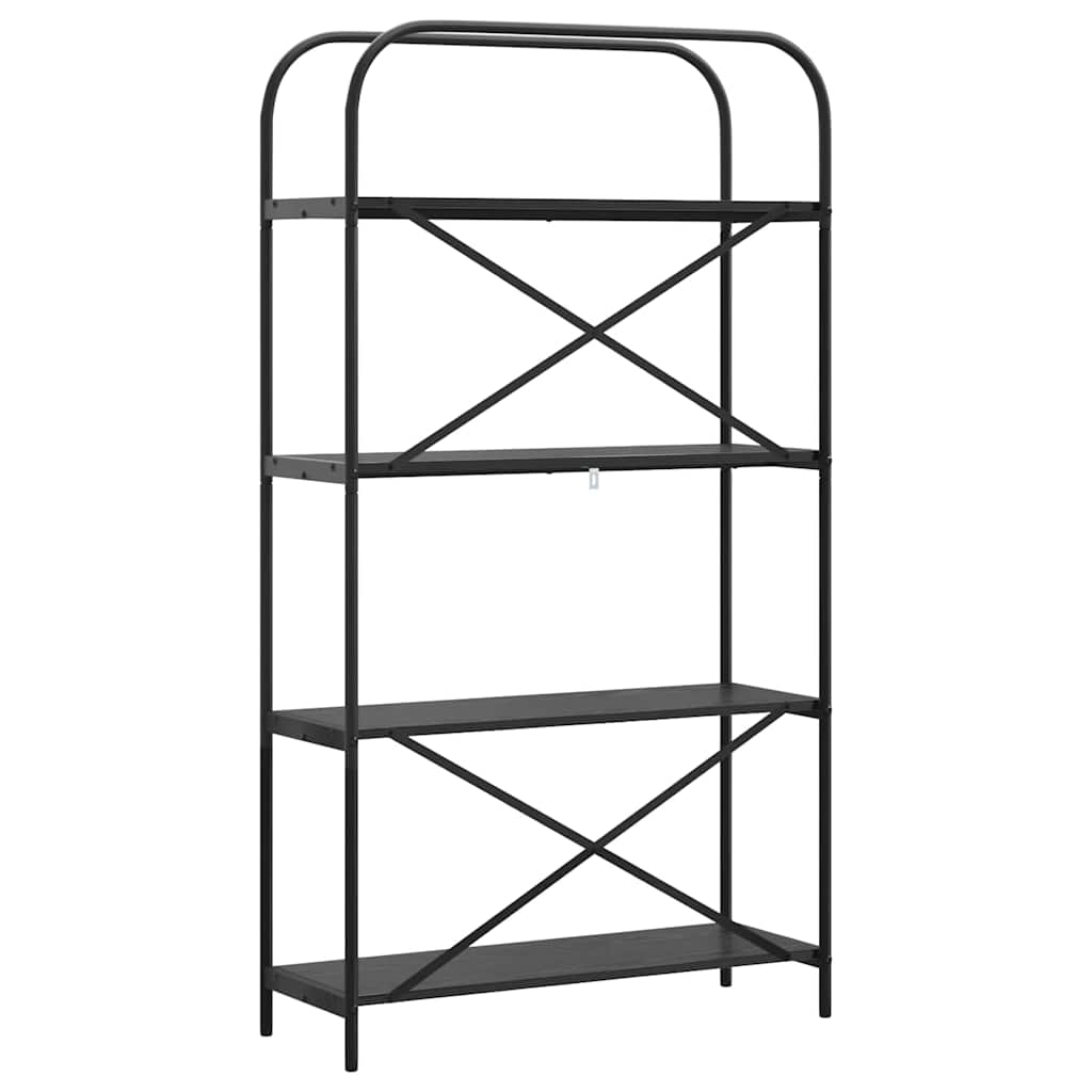Boekenkast Zwart Eiken 80 x 30 x 146 cm Bewerkt hout