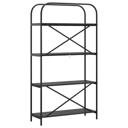 Boekenkast Zwart Eiken 80 x 30 x 146 cm Bewerkt hout
