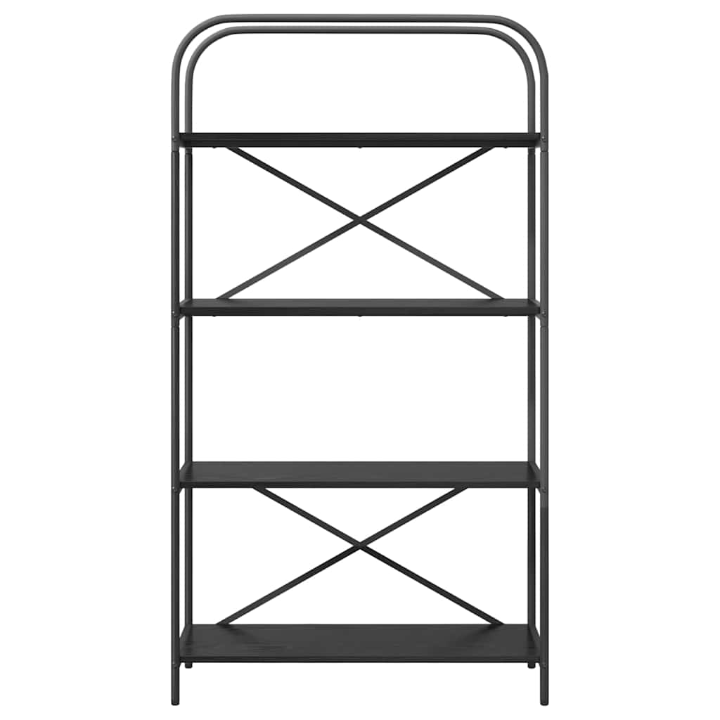 Boekenkast Zwart Eiken 80 x 30 x 146 cm Bewerkt hout