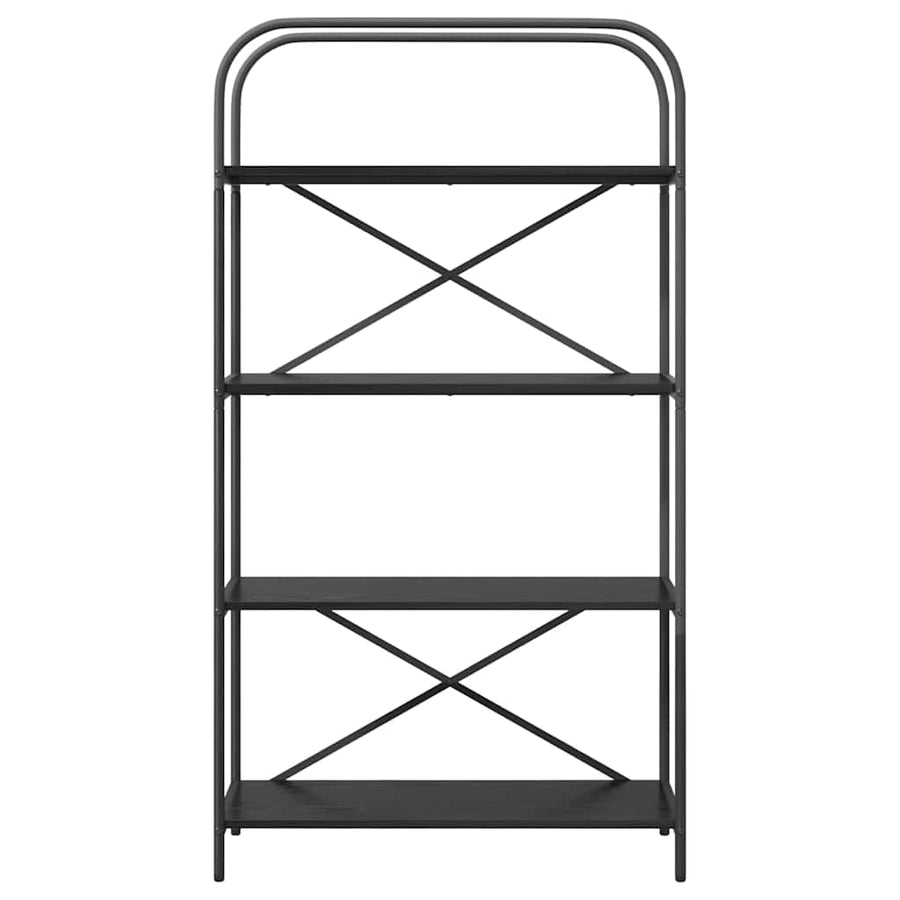 Boekenkast Zwart Eiken 80 x 30 x 146 cm Bewerkt hout