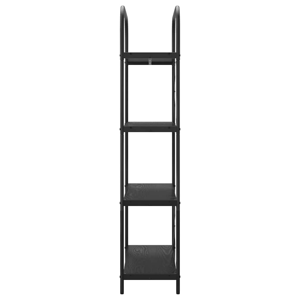 Boekenkast Zwart Eiken 80 x 30 x 146 cm Bewerkt hout