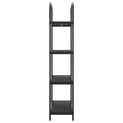Boekenkast Zwart Eiken 80 x 30 x 146 cm Bewerkt hout