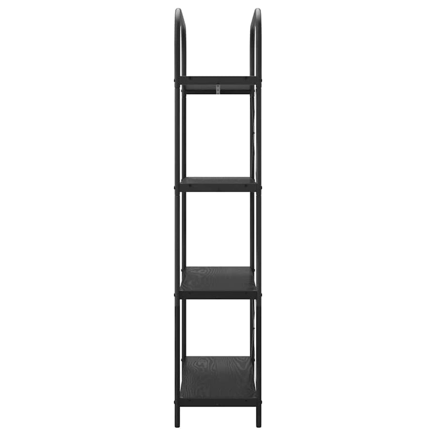 Boekenkast Zwart Eiken 80 x 30 x 146 cm Bewerkt hout