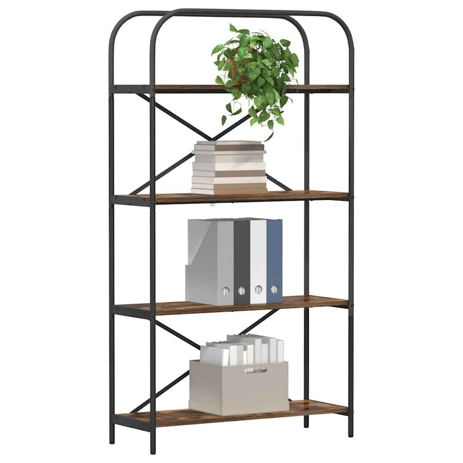 Boekenkast Gerookt eiken 80 x 30 x 146 cm Bewerkt hout