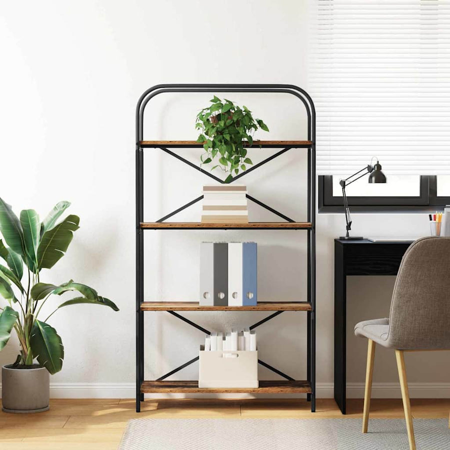 Boekenkast Oudhout 80 x 30 x 146 cm Bewerkt hout