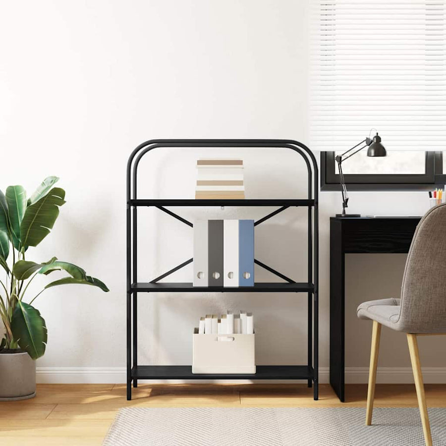 Boekenkast Zwart eiken 80 x 30 x 109 cm Bewerkt hout