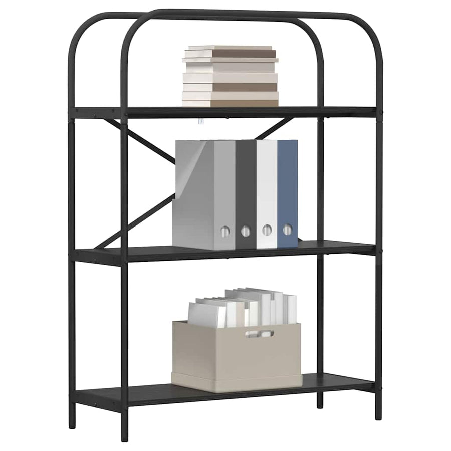Boekenkast Zwart eiken 80 x 30 x 109 cm Bewerkt hout