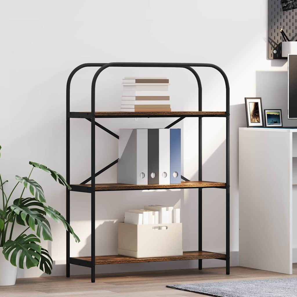 Boekenkast Gerookt eiken 80 x 30 x 109 cm Bewerkt hout