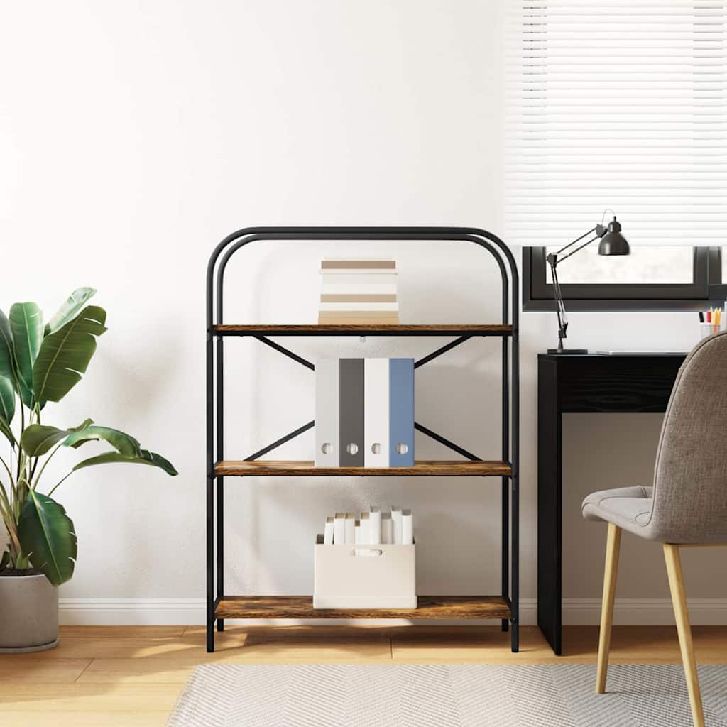 Boekenkast Gerookt eiken 80 x 30 x 109 cm Bewerkt hout