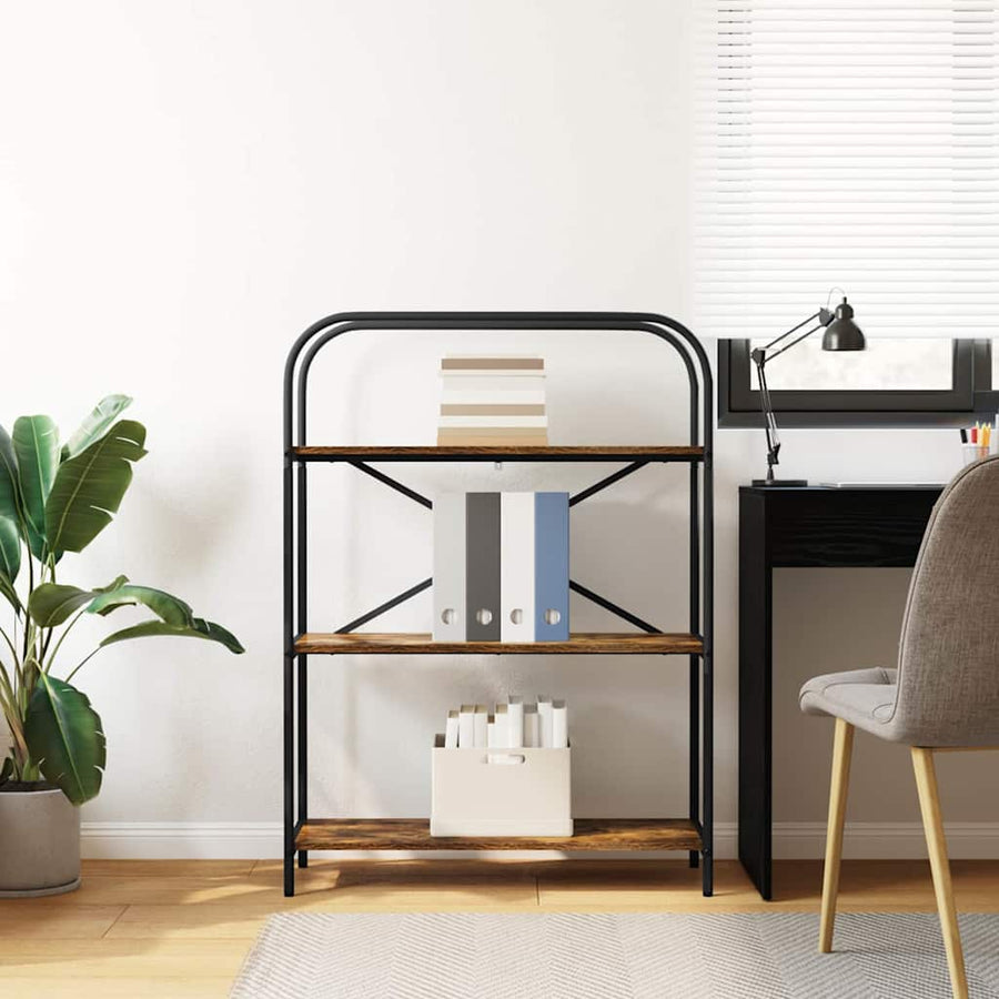 Boekenkast Gerookt eiken 80 x 30 x 109 cm Bewerkt hout