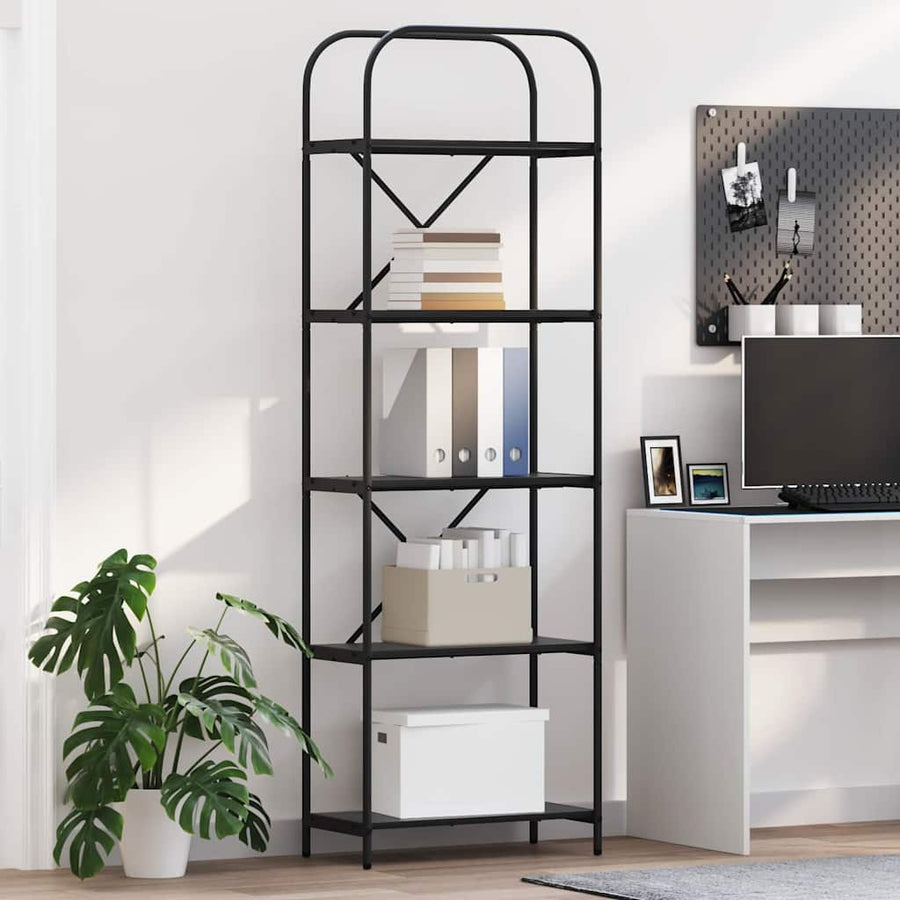 Boekenkast Zwart eiken 60 x 30 x 183 cm Bewerkt hout