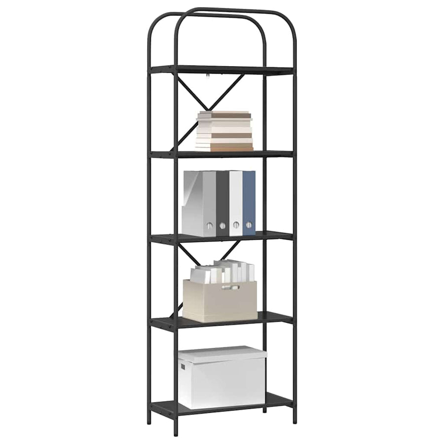 Boekenkast Zwart eiken 60 x 30 x 183 cm Bewerkt hout