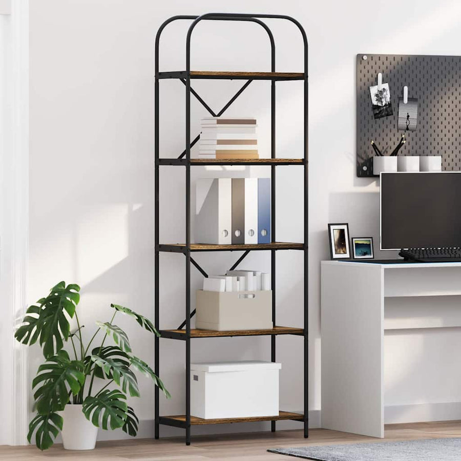 Boekenkast Gerookt eiken 60 x 30 x 183 cm Bewerkt hout