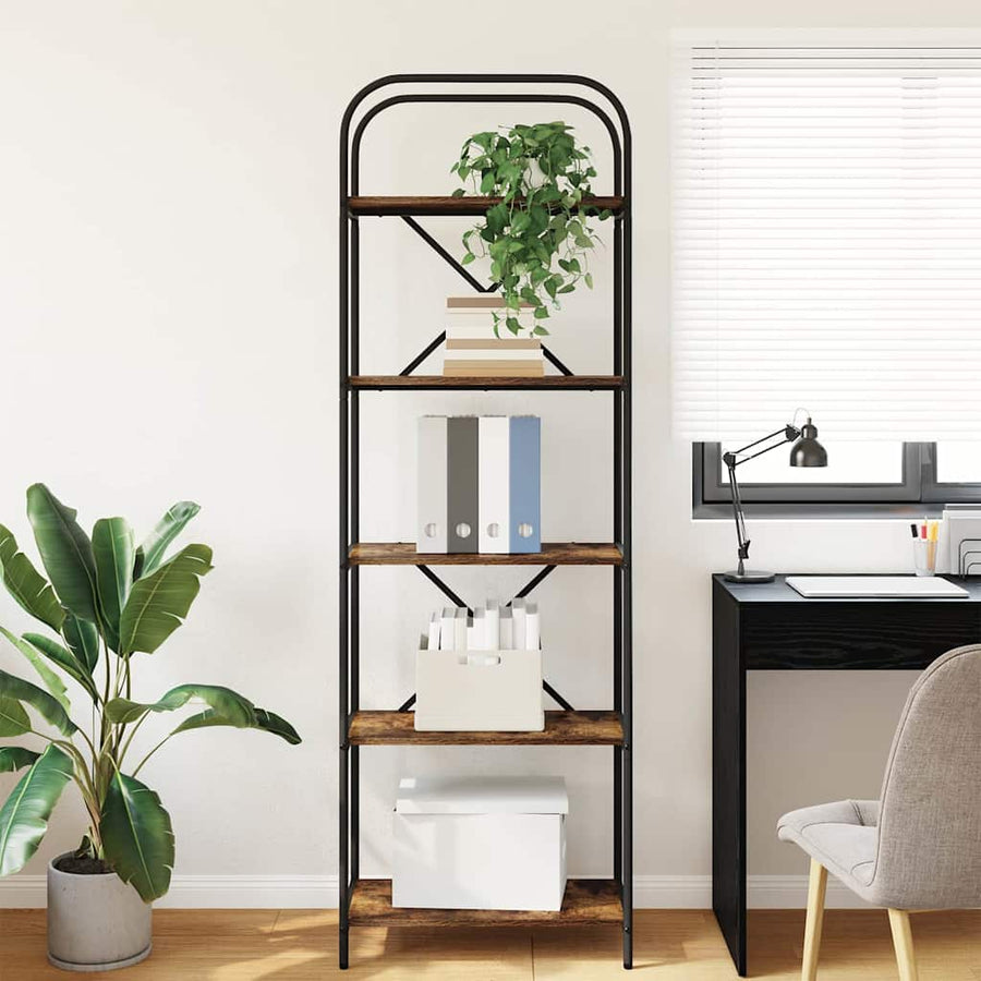 Boekenkast Gerookt eiken 60 x 30 x 183 cm Bewerkt hout