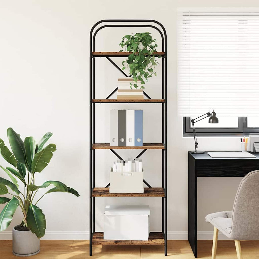 Boekenkast Oud hout 60 x 30 x 183 cm Bewerkt hout