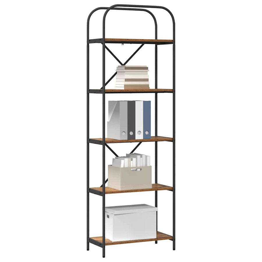 Boekenkast Oud hout 60 x 30 x 183 cm Bewerkt hout