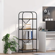 Boekenkast 60x30x146 cm gerookt eiken bewerkt hout