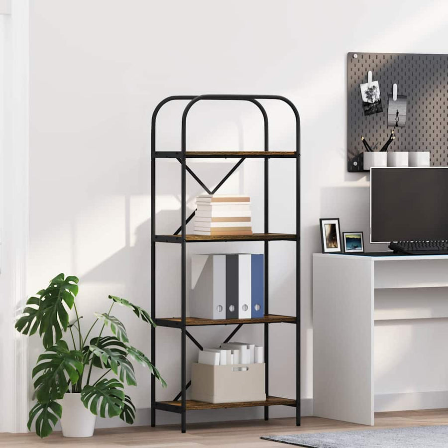 Boekenkast Gerookt eiken 60 x 30 x 146 cm Bewerkt hout