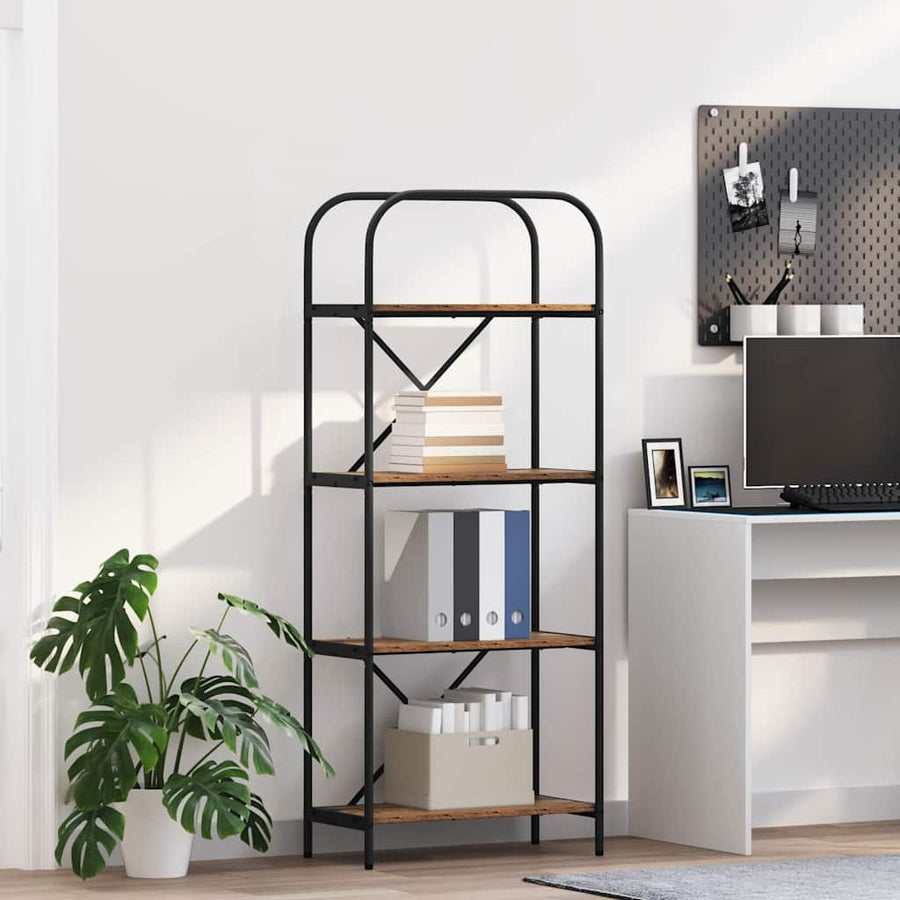 Boekenkast Oud hout 60 x 30 x 146 cm Bewerkt hout