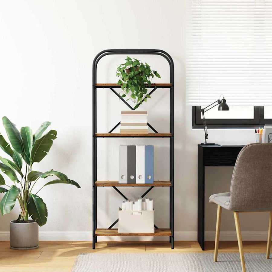 Boekenkast Oud hout 60 x 30 x 146 cm Bewerkt hout