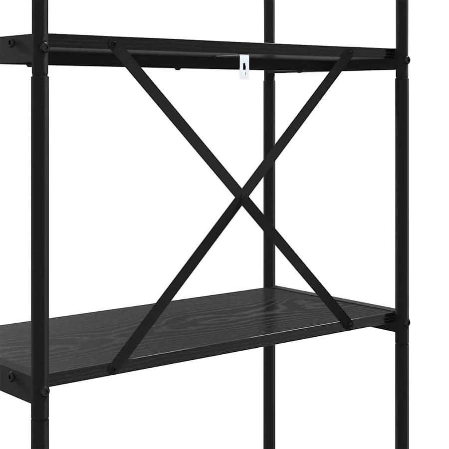 Boekenkast Zwart Eiken 60 x 30 x 109 cm Bewerkt hout