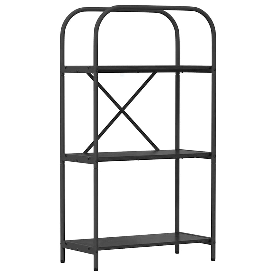 Boekenkast Zwart Eiken 60 x 30 x 109 cm Bewerkt hout