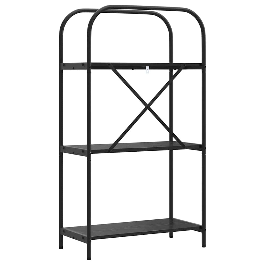 Boekenkast Zwart Eiken 60 x 30 x 109 cm Bewerkt hout