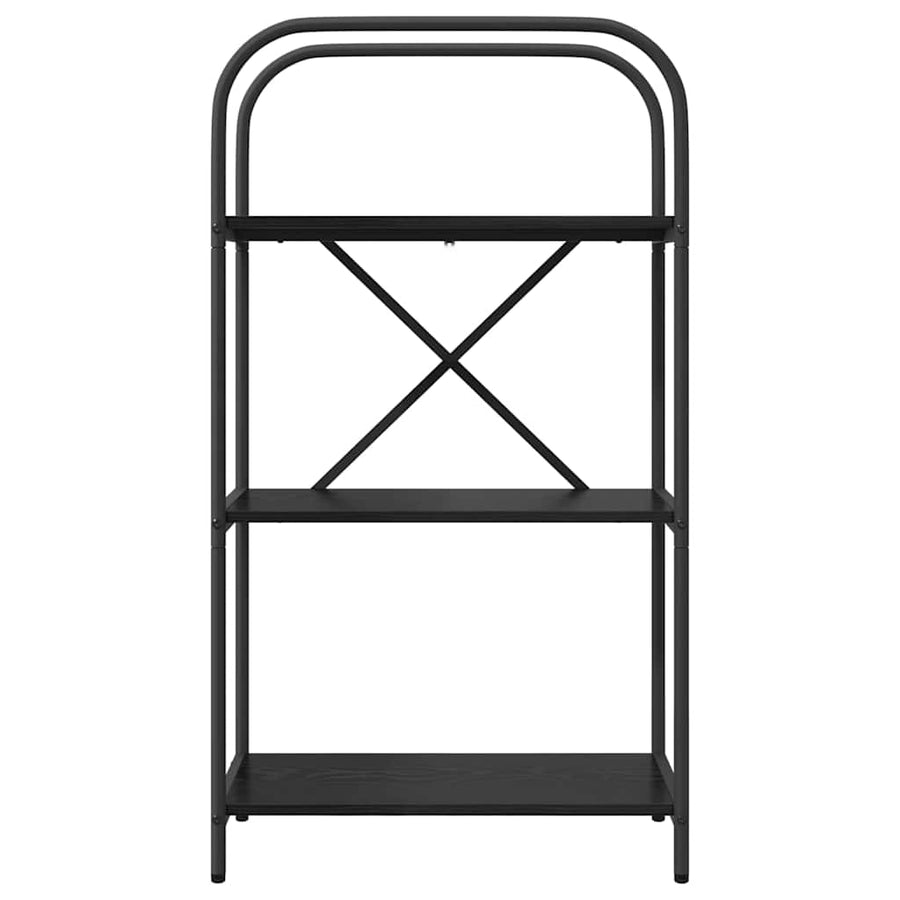 Boekenkast Zwart Eiken 60 x 30 x 109 cm Bewerkt hout