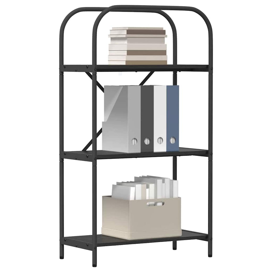 Boekenkast Zwart Eiken 60 x 30 x 109 cm Bewerkt hout